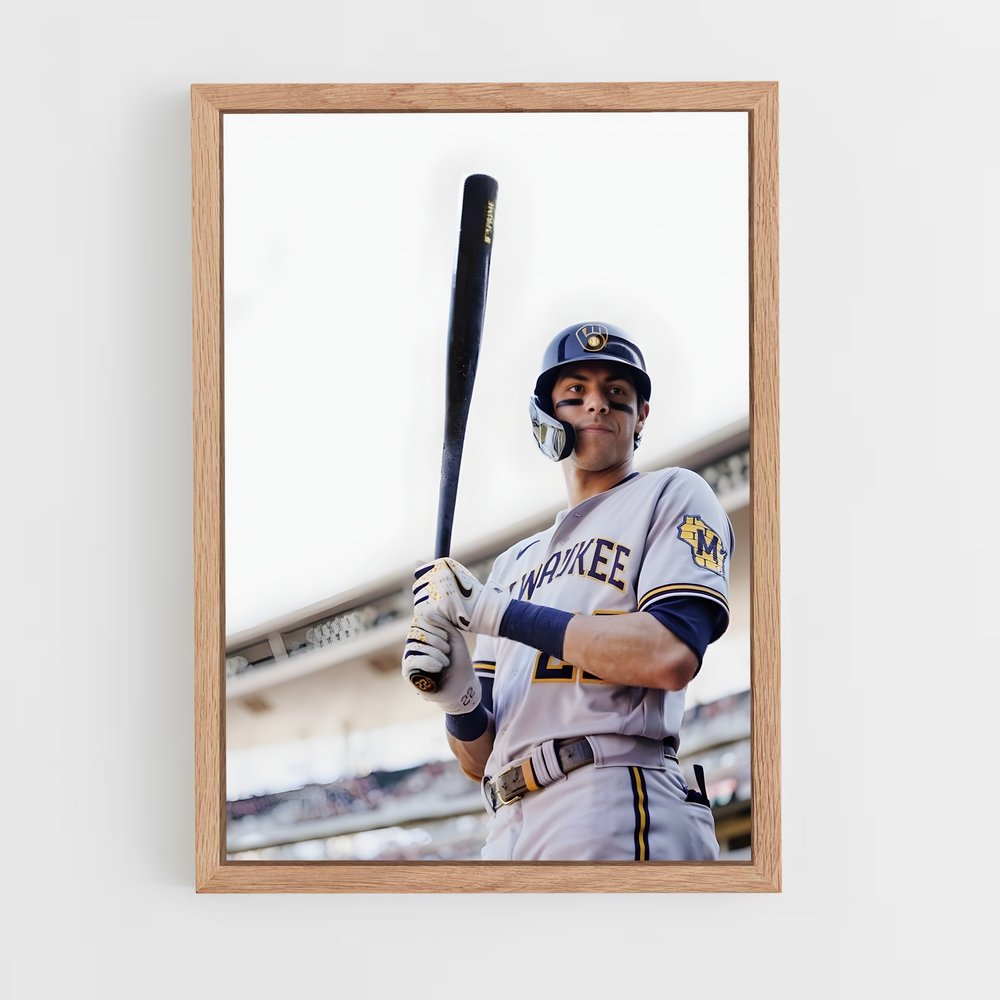 Poster Christian yelich – affiche Baseball (vue 4)